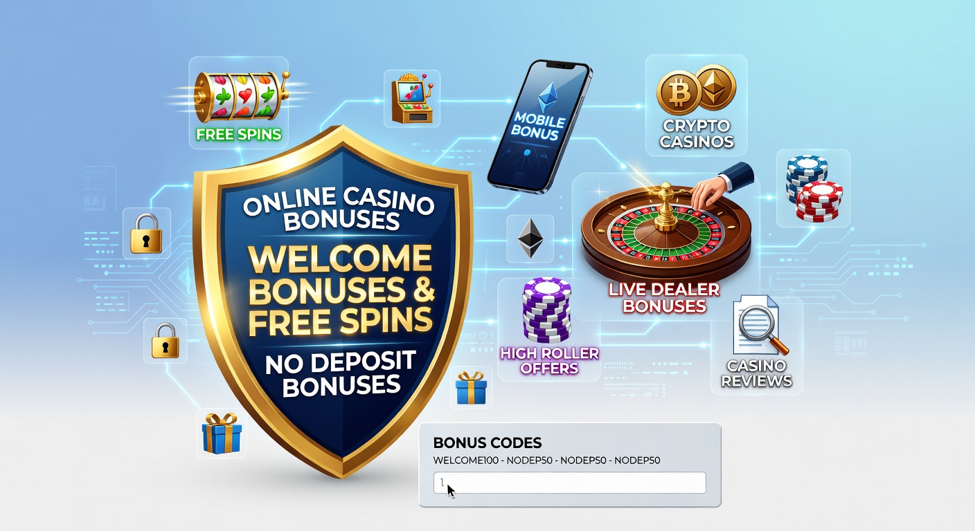 Dynamic digital display of a crypto casino app showing no-deposit free spins activating on a mobile screen amid live dealer tables and high roller bonus icons
