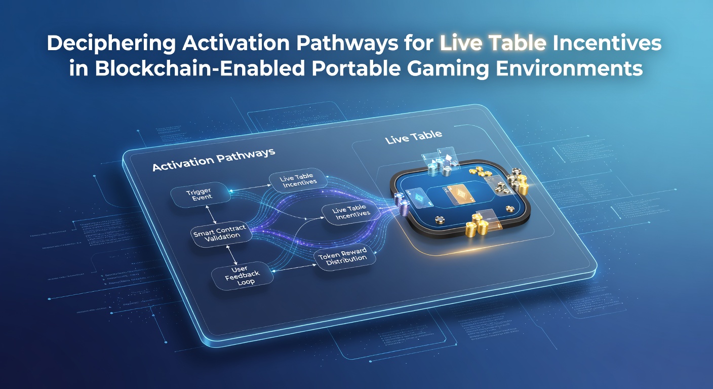 Blockchain-enabled mobile gaming interface showing live table activation pathways