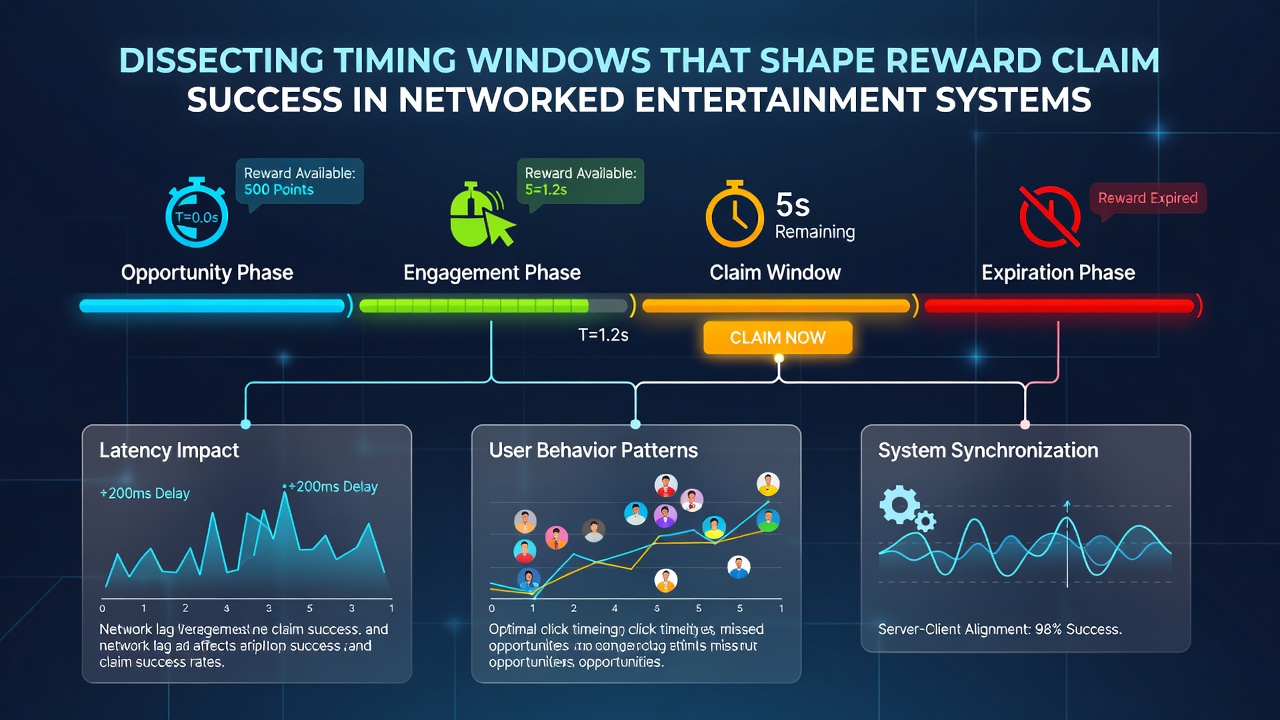 Detailed graph illustrating timing window distributions and reward claim success rates across different network conditions