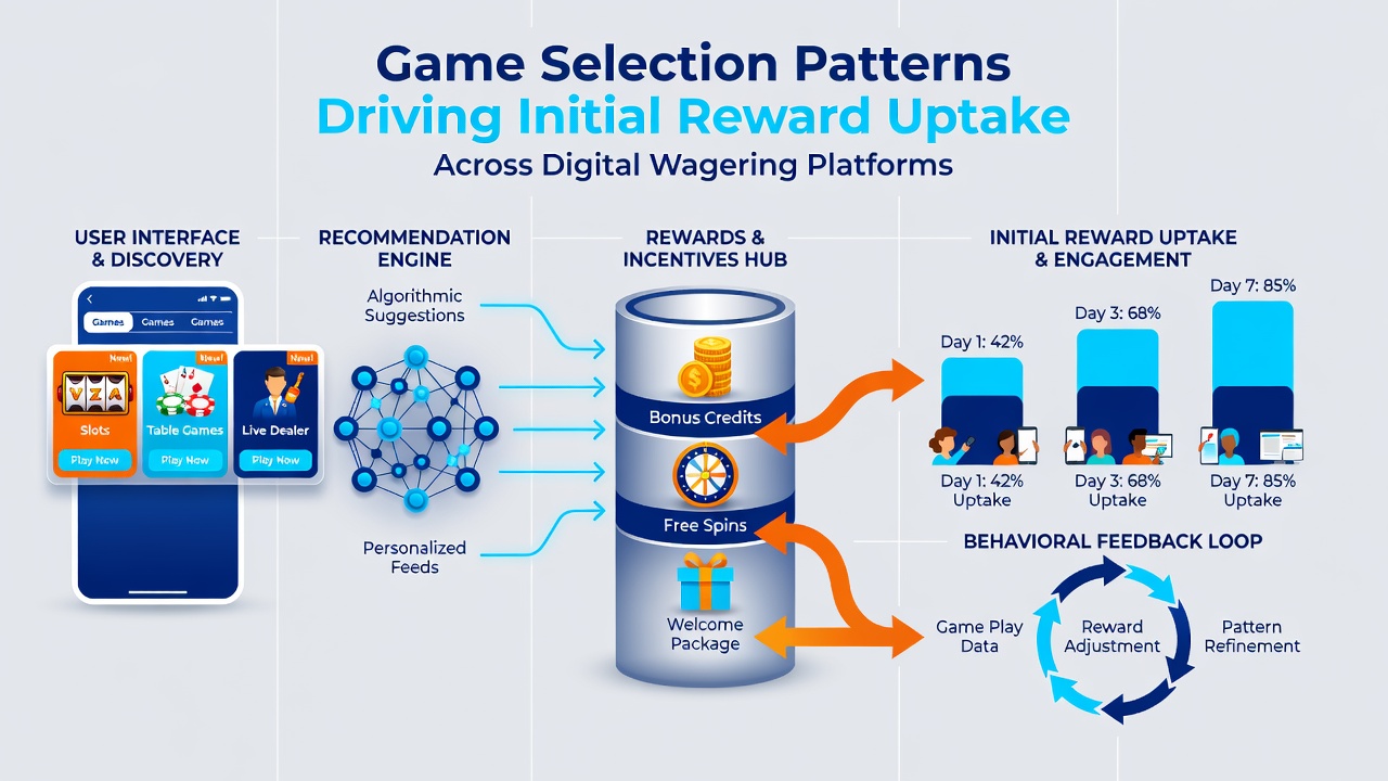 Analytics dashboard displaying game selection trends and reward redemption rates across wagering platforms