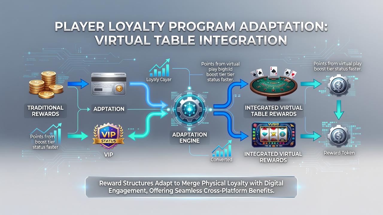 Mobile screen displaying loyalty dashboard with virtual blackjack table, crypto balance, and accumulated rewards breakdown
