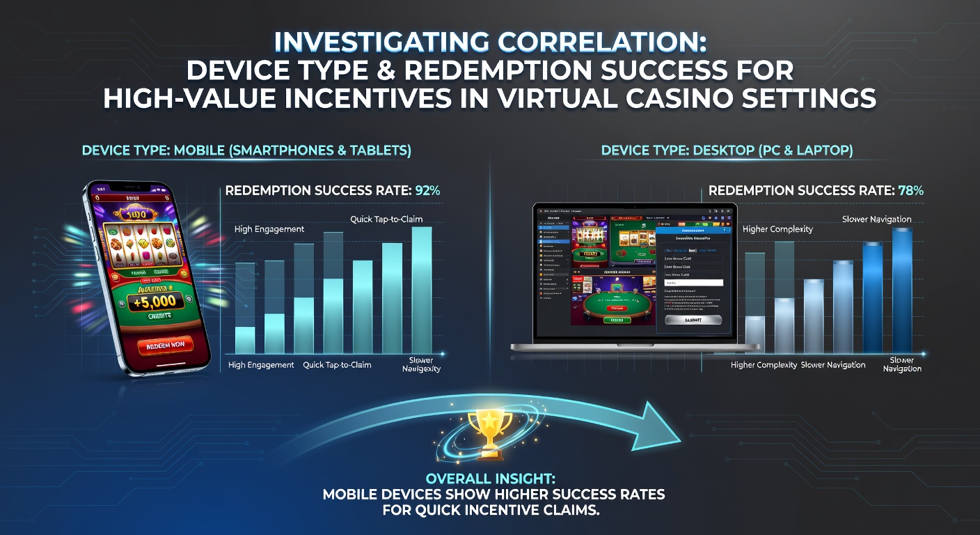 Data visualization of device type impacts on high-value incentive redemptions across virtual casino platforms
