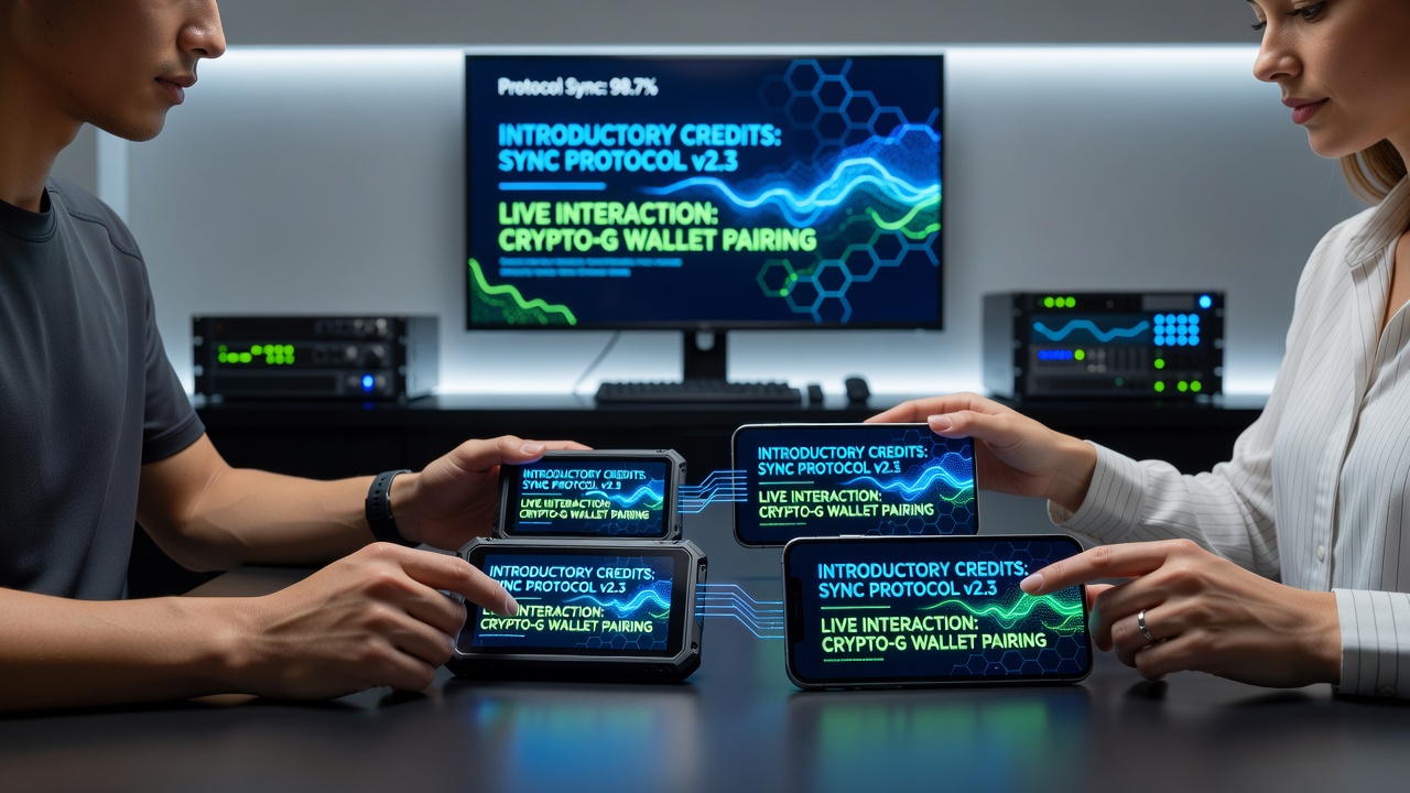 Close-up view of a crypto gaming app displaying live table synchronization status with credit balance overlay on a smartphone screen